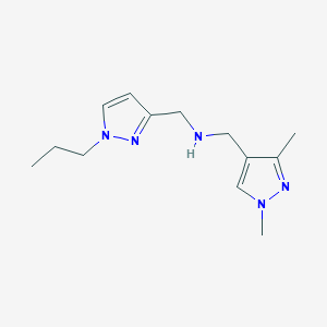 molecular formula C13H21N5 B11741353 [(1,3-dimethyl-1H-pyrazol-4-yl)methyl][(1-propyl-1H-pyrazol-3-yl)methyl]amine 