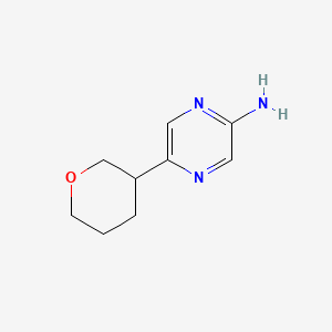 molecular formula C9H13N3O B11741425 5-(Oxan-3-yl)pyrazin-2-amine 