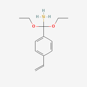 molecular formula C13H20O2Si B11741458 [(4-Ethenylphenyl)diethoxymethyl]silane 