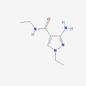 molecular formula C8H14N4O B11741497 3-Amino-N,1-diethyl-1H-pyrazole-4-carboxamide 