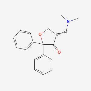 molecular formula C19H19NO2 B11741541 4-[(Dimethylamino)methylidene]-2,2-diphenyloxolan-3-one 