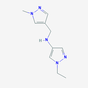 molecular formula C10H15N5 B11741549 1-Ethyl-N-[(1-methyl-1H-pyrazol-4-YL)methyl]-1H-pyrazol-4-amine 