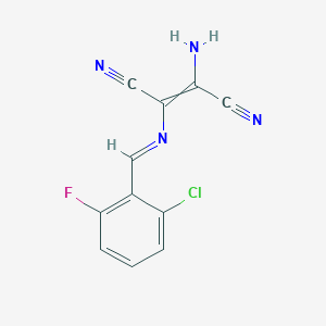 2-Amino-3-{[(2-chloro-6-fluorophenyl)methylidene]amino}but-2-enedinitrile