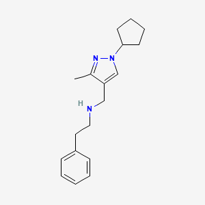 [(1-cyclopentyl-3-methyl-1H-pyrazol-4-yl)methyl](2-phenylethyl)amine