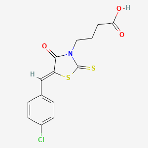 B1174174 4-[(5Z)-5-(4-chlorobenzylidene)-4-oxo-2-thioxo-1,3-thiazolidin-3-yl]butanoic acid CAS No. 17385-93-2