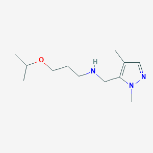 molecular formula C12H23N3O B11741761 [(1,4-dimethyl-1H-pyrazol-5-yl)methyl][3-(propan-2-yloxy)propyl]amine 