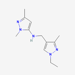 molecular formula C12H19N5 B11741781 N-[(1-ethyl-3-methyl-1H-pyrazol-4-yl)methyl]-1,3-dimethyl-1H-pyrazol-5-amine 