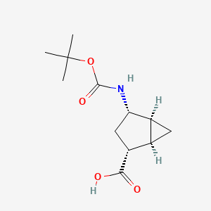 molecular formula C12H19NO4 B11741846 (1R,2R,4S,5S)-4-{[(tert-butoxy)carbonyl]amino}bicyclo[3.1.0]hexane-2-carboxylic acid 