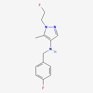 molecular formula C13H15F2N3 B11741886 N-(4-fluorobenzyl)-1-(2-fluoroethyl)-5-methyl-1H-pyrazol-4-amine 