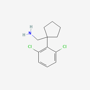 molecular formula C12H15Cl2N B11741898 1-(2,6-Dichlorophenyl)cyclopentanemethanamine 