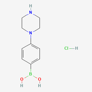 molecular formula C10H16BClN2O2 B11741922 [4-(Piperazin-1-yl)phenyl]boronic acid hydrochloride 