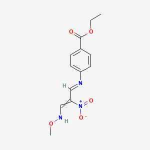 Ethyl 4-[[3-(methoxyamino)-2-nitroprop-2-enylidene]amino]benzoate