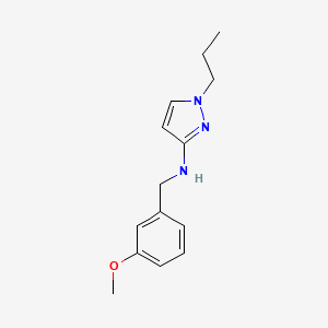 molecular formula C14H19N3O B11741996 N-[(3-methoxyphenyl)methyl]-1-propyl-1H-pyrazol-3-amine 