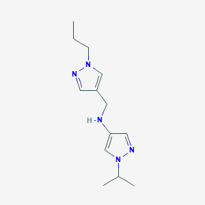 molecular formula C13H21N5 B11742004 1-(propan-2-yl)-N-[(1-propyl-1H-pyrazol-4-yl)methyl]-1H-pyrazol-4-amine 