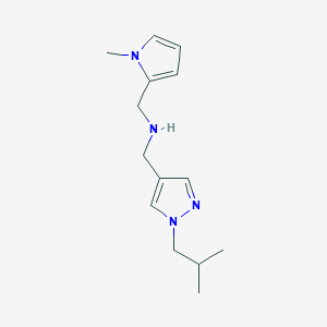 molecular formula C14H22N4 B11742039 1-[1-(2-methylpropyl)-1H-pyrazol-4-yl]-N-[(1-methyl-1H-pyrrol-2-yl)methyl]methanamine 