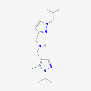 {[5-methyl-1-(propan-2-yl)-1H-pyrazol-4-yl]methyl}({[1-(2-methylpropyl)-1H-pyrazol-3-yl]methyl})amine