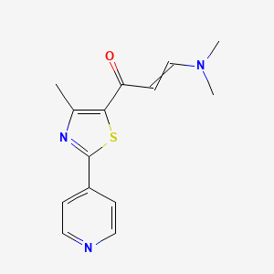 molecular formula C14H15N3OS B11742055 3-(Dimethylamino)-1-[4-methyl-2-(pyridin-4-yl)-1,3-thiazol-5-yl]prop-2-en-1-one 