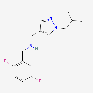 molecular formula C15H19F2N3 B11742110 [(2,5-difluorophenyl)methyl]({[1-(2-methylpropyl)-1H-pyrazol-4-yl]methyl})amine 