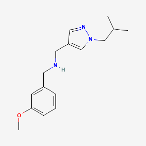 molecular formula C16H23N3O B11742139 [(3-methoxyphenyl)methyl]({[1-(2-methylpropyl)-1H-pyrazol-4-yl]methyl})amine 