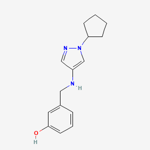 3-{[(1-cyclopentyl-1H-pyrazol-4-yl)amino]methyl}phenol