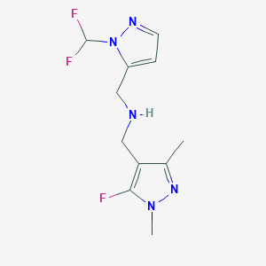 {[1-(difluoromethyl)-1H-pyrazol-5-yl]methyl}[(5-fluoro-1,3-dimethyl-1H-pyrazol-4-yl)methyl]amine