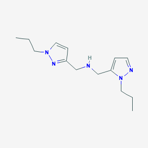 molecular formula C14H23N5 B11742176 [(1-propyl-1H-pyrazol-3-yl)methyl][(1-propyl-1H-pyrazol-5-yl)methyl]amine 