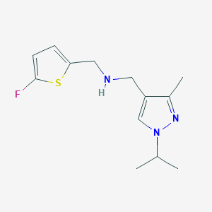 molecular formula C13H18FN3S B11742180 [(5-fluorothiophen-2-yl)methyl]({[3-methyl-1-(propan-2-yl)-1H-pyrazol-4-yl]methyl})amine 