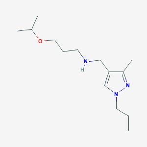 molecular formula C14H27N3O B11742233 [(3-methyl-1-propyl-1H-pyrazol-4-yl)methyl][3-(propan-2-yloxy)propyl]amine 