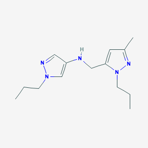 molecular formula C14H23N5 B11742236 N-[(3-methyl-1-propyl-1H-pyrazol-5-yl)methyl]-1-propyl-1H-pyrazol-4-amine 