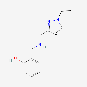 molecular formula C13H17N3O B11742247 2-({[(1-Ethyl-1H-pyrazol-3-YL)methyl]amino}methyl)phenol 