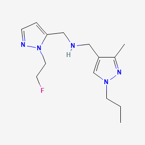 {[1-(2-fluoroethyl)-1H-pyrazol-5-yl]methyl}[(3-methyl-1-propyl-1H-pyrazol-4-yl)methyl]amine