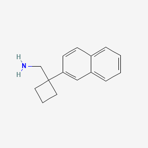 molecular formula C15H17N B11742254 1-(2-Naphthyl)cyclobutanemethanamine 