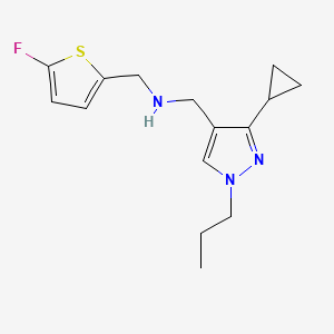 molecular formula C15H20FN3S B11742267 [(3-cyclopropyl-1-propyl-1H-pyrazol-4-yl)methyl][(5-fluorothiophen-2-yl)methyl]amine 