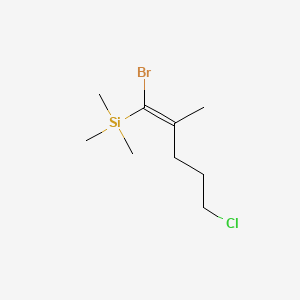 molecular formula C9H18BrClSi B11742274 [(1E)-1-bromo-5-chloro-2-methylpent-1-en-1-yl]trimethylsilane 