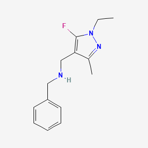 molecular formula C14H18FN3 B11742289 benzyl[(1-ethyl-5-fluoro-3-methyl-1H-pyrazol-4-yl)methyl]amine 