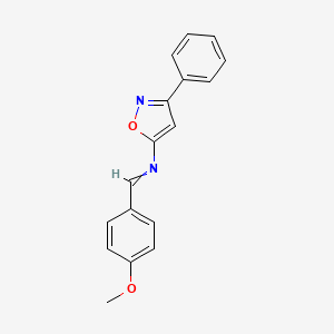 molecular formula C17H14N2O2 B11742318 1-(4-Methoxyphenyl)-N-(3-phenyl-1,2-oxazol-5-yl)methanimine CAS No. 62096-67-7