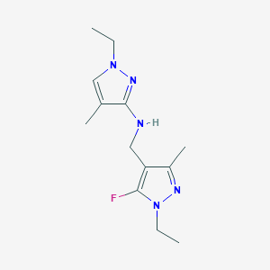 molecular formula C13H20FN5 B11742324 1-ethyl-N-[(1-ethyl-5-fluoro-3-methyl-1H-pyrazol-4-yl)methyl]-4-methyl-1H-pyrazol-3-amine 