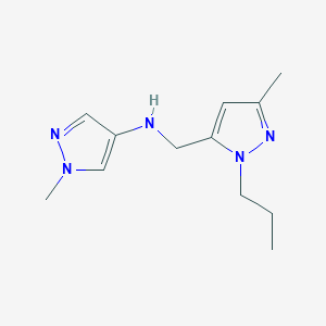 molecular formula C12H19N5 B11742338 1-methyl-N-[(3-methyl-1-propyl-1H-pyrazol-5-yl)methyl]-1H-pyrazol-4-amine 