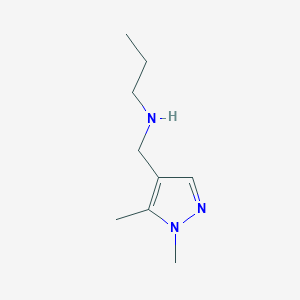 molecular formula C9H17N3 B11742341 [(1,5-Dimethyl-1H-pyrazol-4-yl)methyl](propyl)amine 