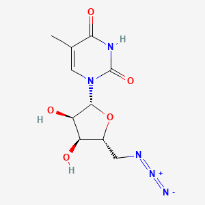 molecular formula C10H13N5O5 B11742350 1-[(2R,3R,4S,5R)-5-(azidomethyl)-3,4-dihydroxyoxolan-2-yl]-5-methylpyrimidine-2,4-dione 