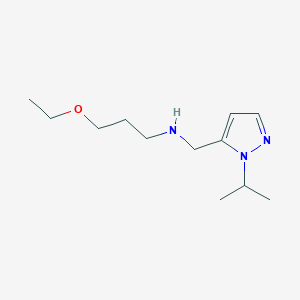 molecular formula C12H23N3O B11742367 (3-ethoxypropyl)({[1-(propan-2-yl)-1H-pyrazol-5-yl]methyl})amine 