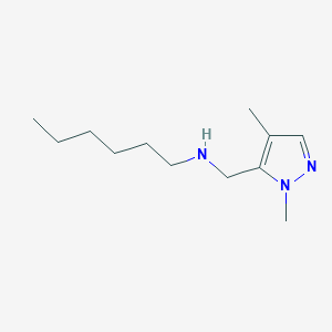 molecular formula C12H23N3 B11742373 [(1,4-dimethyl-1H-pyrazol-5-yl)methyl](hexyl)amine 