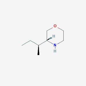 molecular formula C8H17NO B11742387 Morpholine, 3-[(1R)-1-methylpropyl]-, (3S)-rel- CAS No. 1273577-57-3