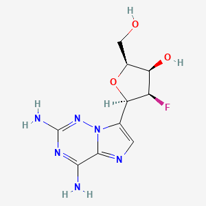 molecular formula C10H13FN6O3 B11742392 (2S,3R,4R,5R)-5-{2,4-diaminoimidazo[2,1-f][1,2,4]triazin-7-yl}-4-fluoro-2-(hydroxymethyl)oxolan-3-ol 