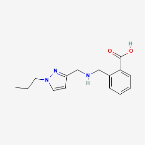 molecular formula C15H19N3O2 B11742406 2-({[(1-propyl-1H-pyrazol-3-yl)methyl]amino}methyl)benzoic acid 