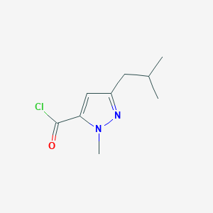 1-methyl-3-(2-methylpropyl)-1H-pyrazole-5-carbonyl chloride