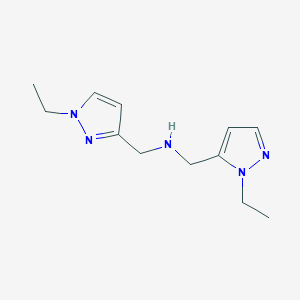 molecular formula C12H19N5 B11742430 [(1-ethyl-1H-pyrazol-3-yl)methyl][(1-ethyl-1H-pyrazol-5-yl)methyl]amine 