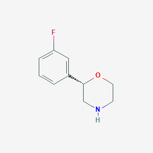 molecular formula C10H12FNO B11742440 Morpholine, 2-(3-fluorophenyl)-, (2S)- CAS No. 920798-70-5