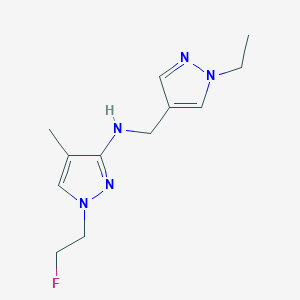 molecular formula C12H18FN5 B11742444 N-[(1-ethyl-1H-pyrazol-4-yl)methyl]-1-(2-fluoroethyl)-4-methyl-1H-pyrazol-3-amine 