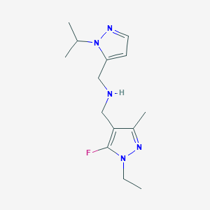 molecular formula C14H22FN5 B11742450 [(1-ethyl-5-fluoro-3-methyl-1H-pyrazol-4-yl)methyl]({[1-(propan-2-yl)-1H-pyrazol-5-yl]methyl})amine 